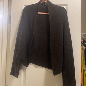 Eileen Fisher brown wool cardigan, alpaca and merino mix. EUC